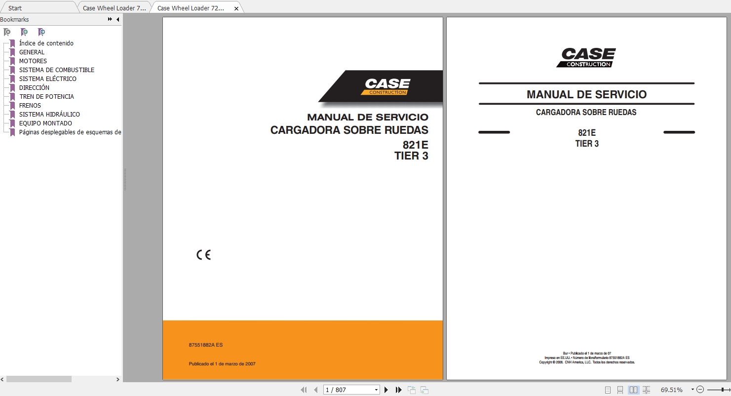 Case Wheel Loader 821E Service Repair ManualES 1