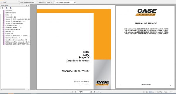Case Wheel Loader 821G 921G Service ManualES 1