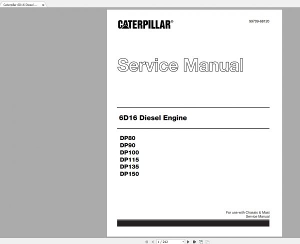 Caterpillar 6D16 Diesel Engine Service Manual99709 68120 1