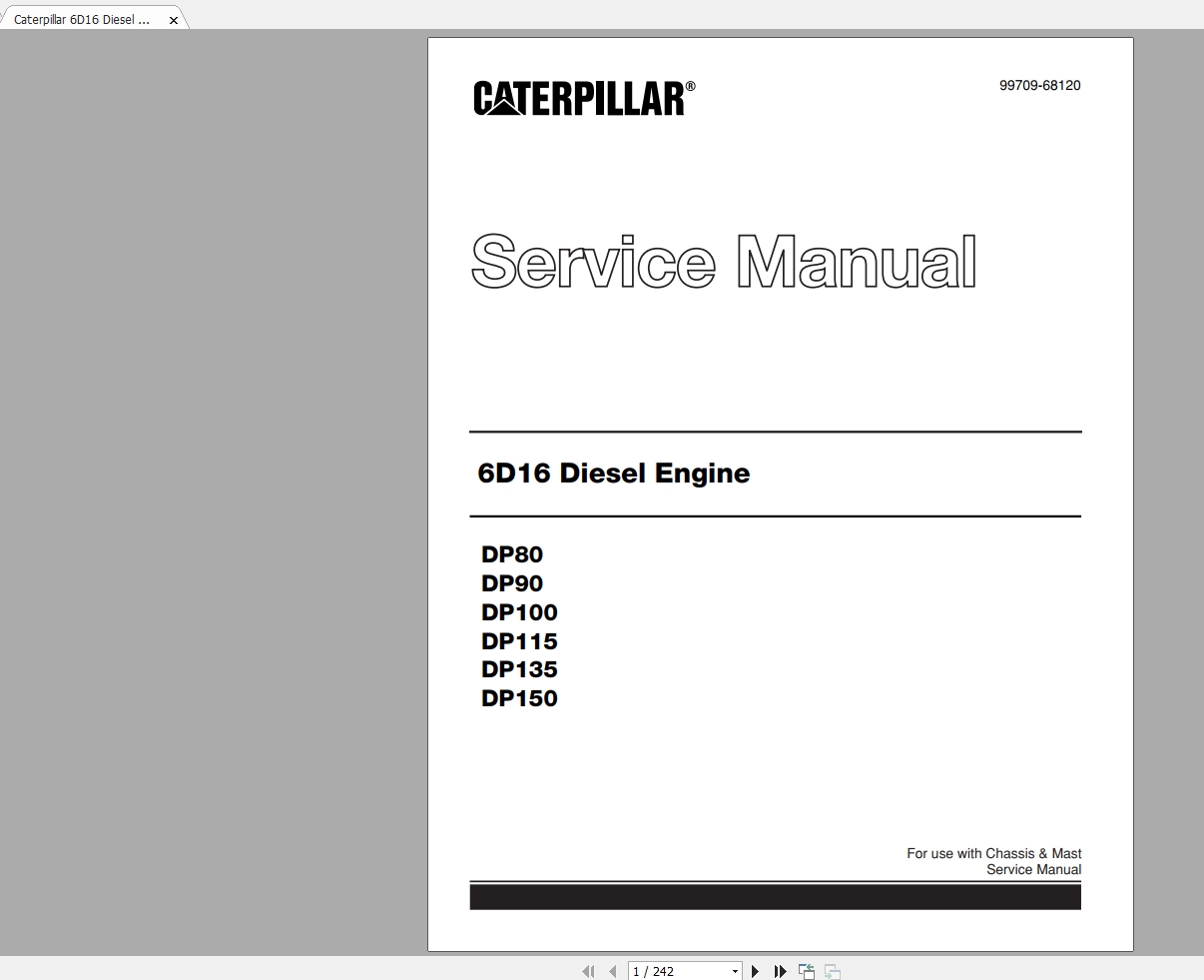 Caterpillar 6D16 Diesel Engine Service Manual99709 68120 1