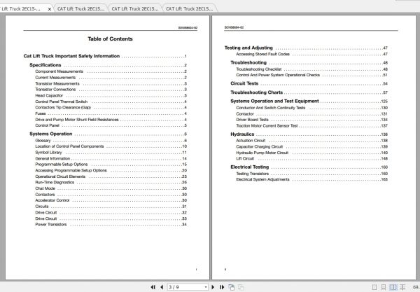 Caterpillar Lift Truck 2EC15 30 Service Manuals 2
