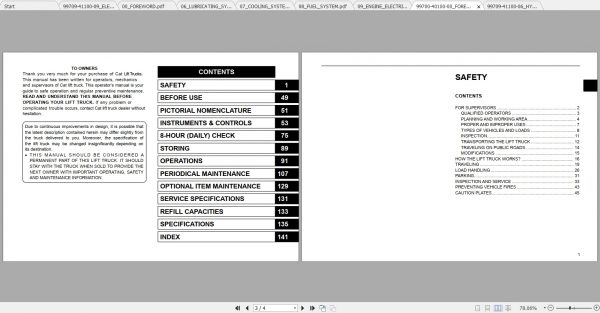 Caterpillar Lift Truck DP100NH Service Manuals 2