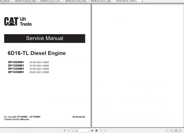 Caterpillar Lift Truck DP100NM1S Service Manuals 1