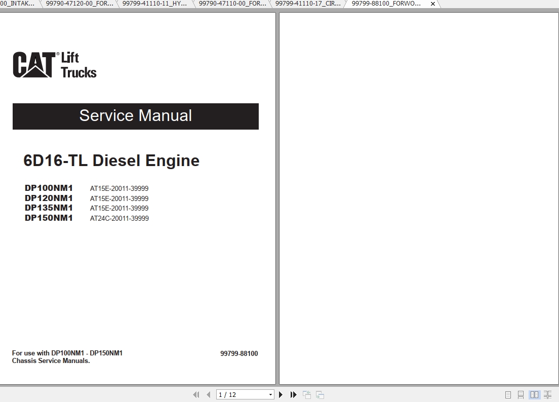 Caterpillar Lift Truck DP100NM1S Service Manuals 1
