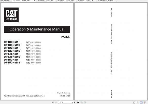 Caterpillar Lift Truck DP100NM1S Service Manuals 2