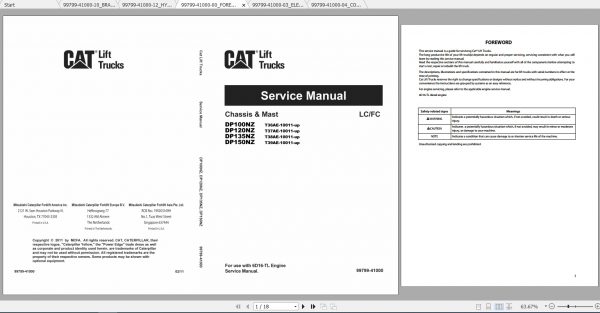 Caterpillar Lift Truck DP120NZ Service Manuals 1