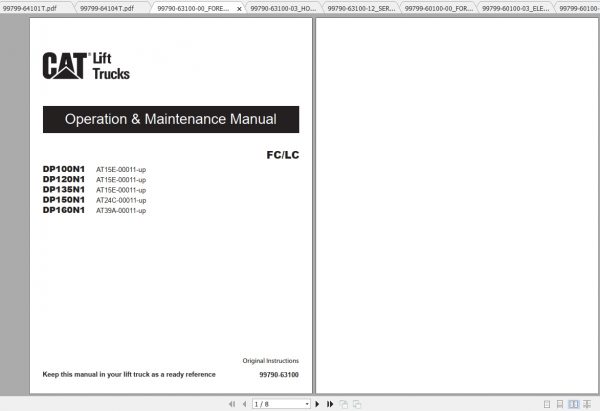 Caterpillar Lift Truck DP135N1 Service Manuals 1