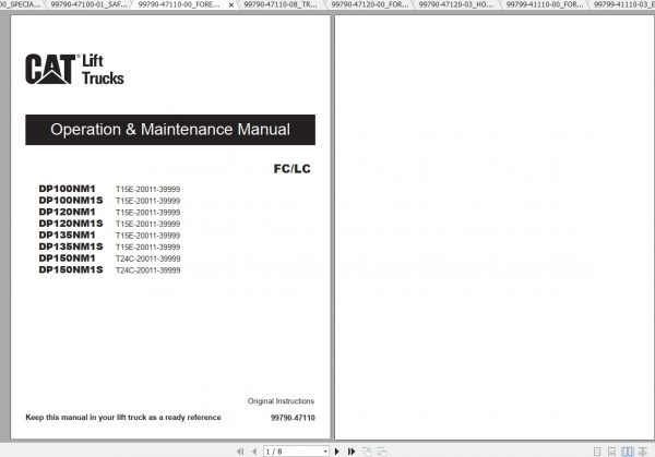 Caterpillar Lift Truck DP135NM1S Service Manuals 1