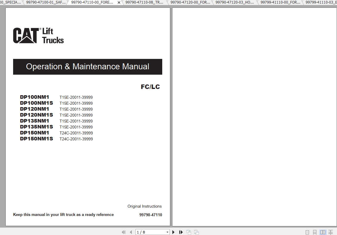 Caterpillar Lift Truck DP135NM1S Service Manuals 1