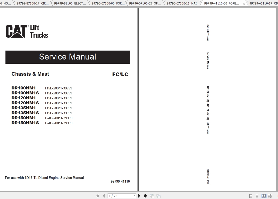 Caterpillar Lift Truck DP135NM1 Service Manuals 1