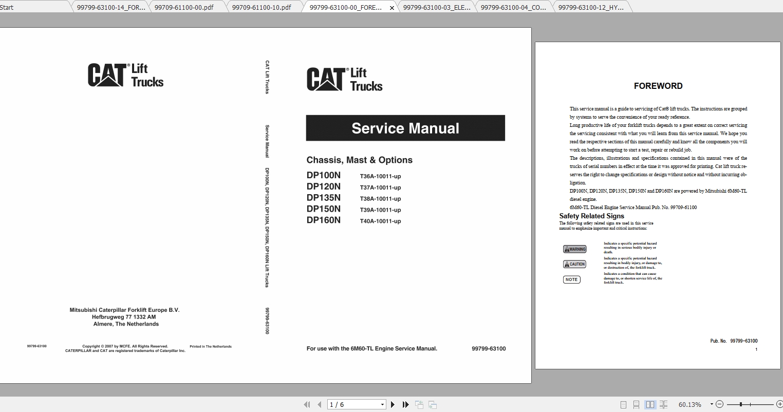 Caterpillar Lift Truck DP135N Service Manuals 1