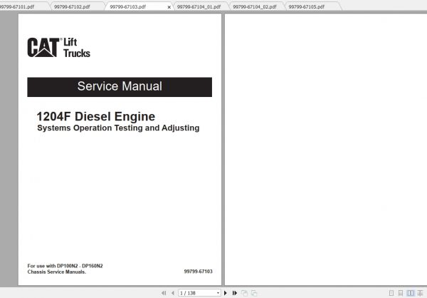 Caterpillar Lift Truck DP150N2 Service Manuals 1