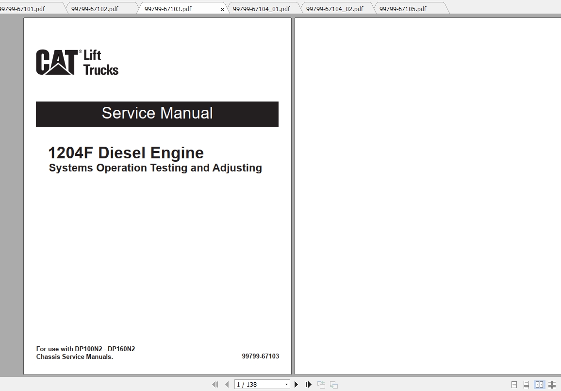 Caterpillar Lift Truck DP150N2 Service Manuals 1