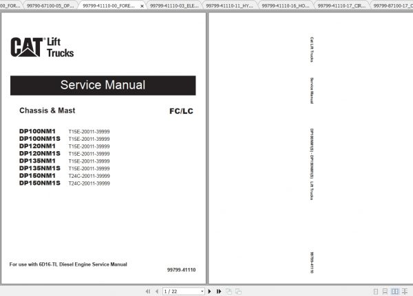 Caterpillar Lift Truck DP150NM1 Service Manuals 1