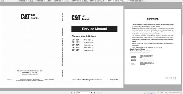 Caterpillar Lift Truck DP150N Service Manuals 1