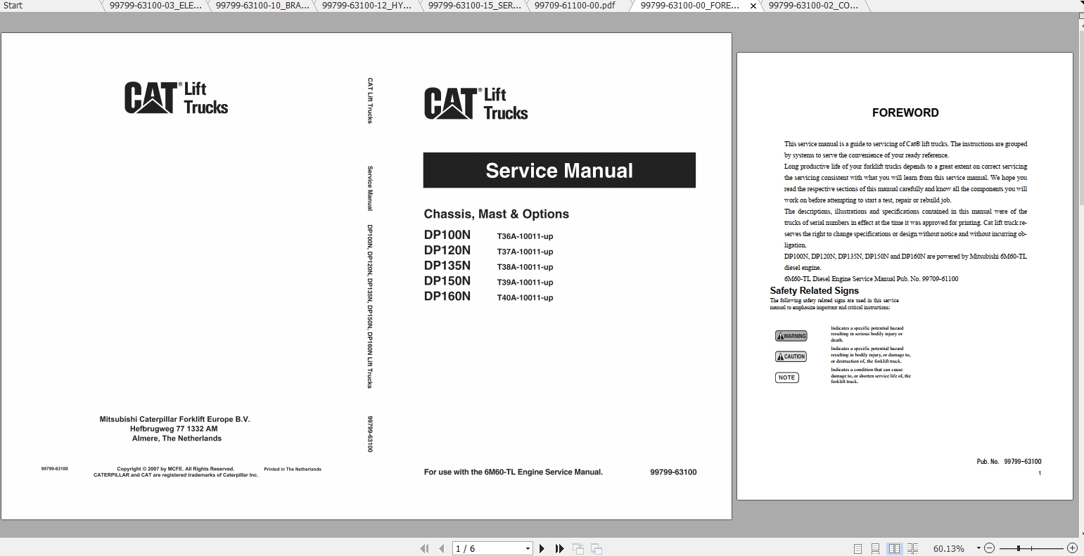 Caterpillar Lift Truck DP150N Service Manuals 1