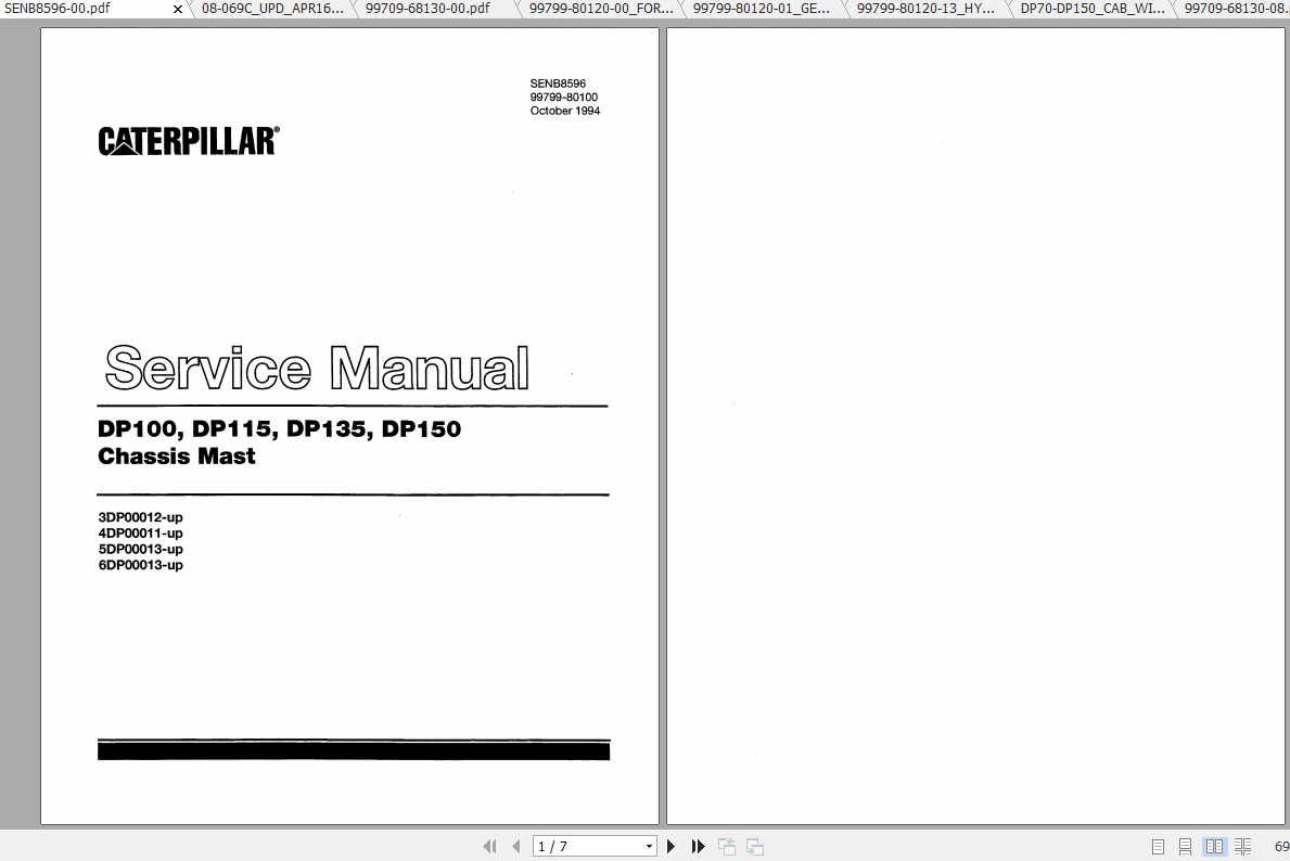 Caterpillar Lift Truck DP150 Service Manuals 1