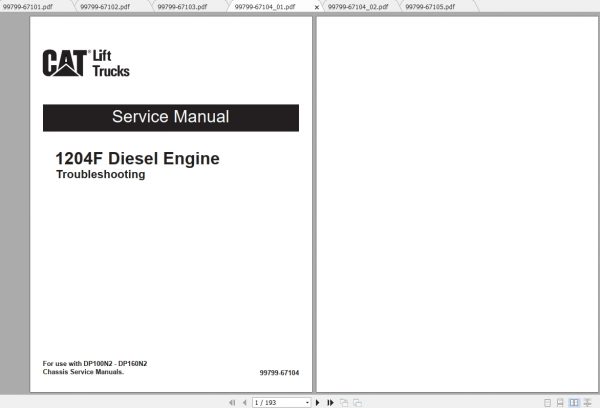 Caterpillar Lift Truck DP160N2 Service Manuals 1