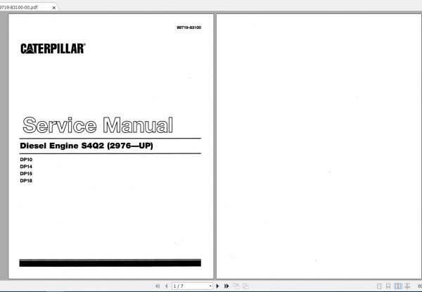 Caterpillar Lift Truck DP18K FC Service Manual 1