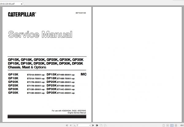 Caterpillar Lift Truck DP18K MC Service Manual 1