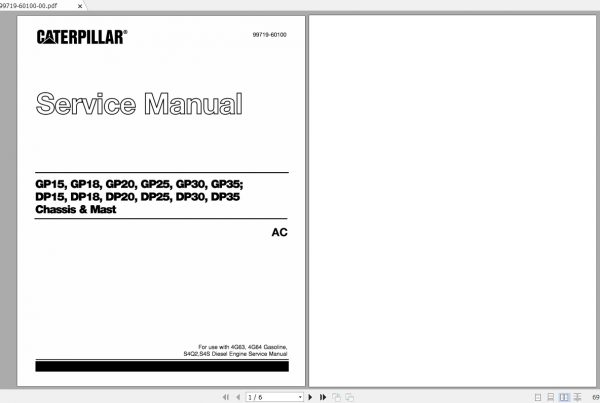 Caterpillar Lift Truck DP20 35 Service Manual 1