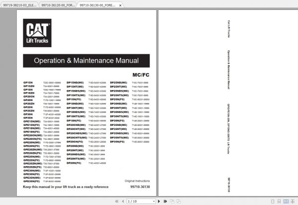 Caterpillar Lift Truck DP20NT Service Manuals 1r3Wmq