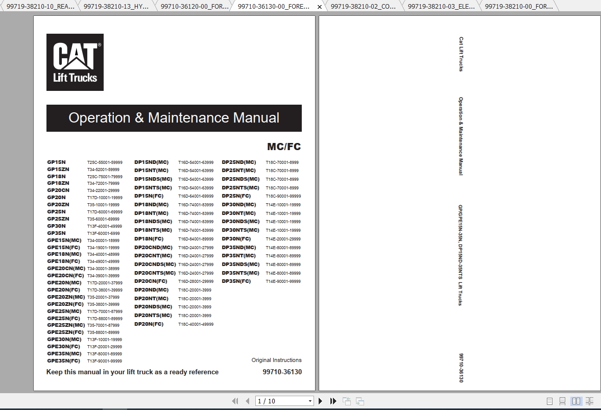 Caterpillar Lift Truck DP25NTS Service Manuals 2