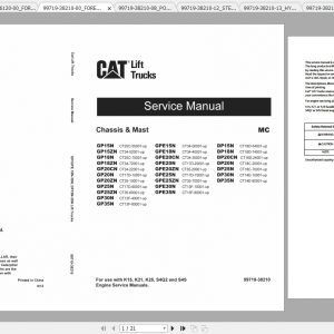 Caterpillar Lift Truck DP35NT Service Manuals 1