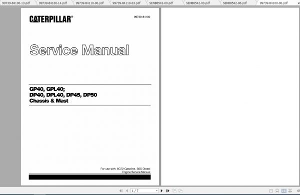 Caterpillar Lift Truck DP40 Service Manuals 1