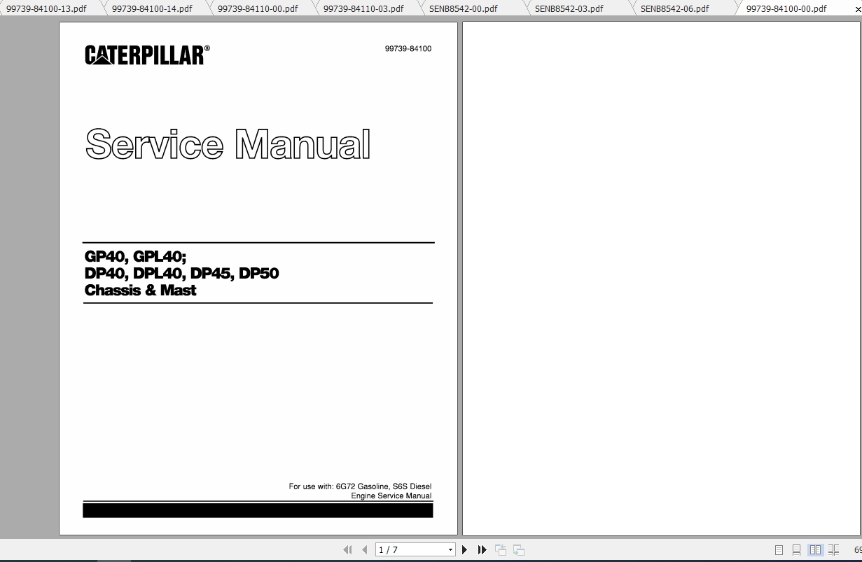 Caterpillar Lift Truck DP40 Service Manuals 1