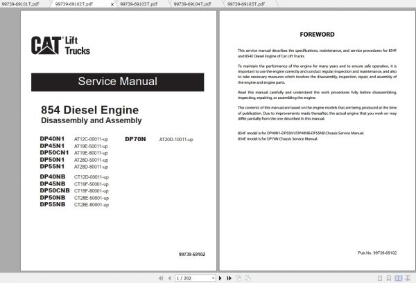 Caterpillar Lift Truck DP50N1 Service Manuals 1
