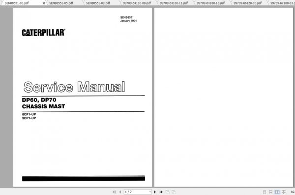 Caterpillar Lift Truck DP60 Service Manuals 1