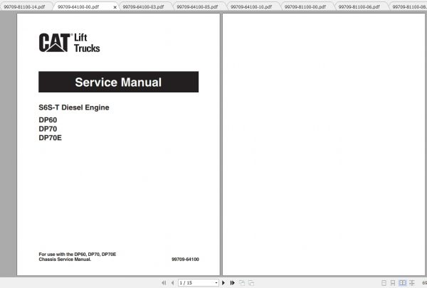 Caterpillar Lift Truck DP70E Service Manuals 1