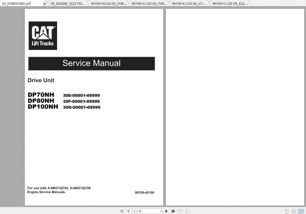 Caterpillar Lift Truck DP80NH Service Manuals 1