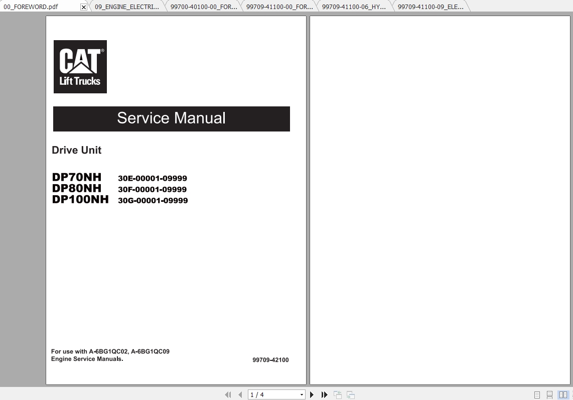Caterpillar Lift Truck DP80NH Service Manuals 1