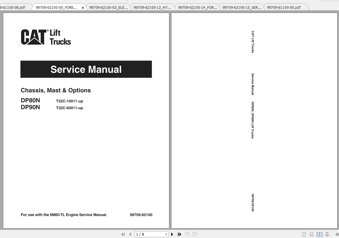 Caterpillar Lift Truck DP80N Service Manuals 1