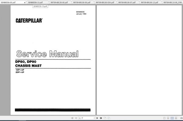 Caterpillar Lift Truck DP80 Service Manuals 1