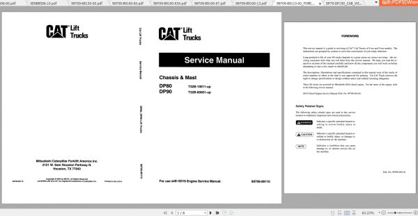 Caterpillar Lift Truck DP80 Service Manuals 3