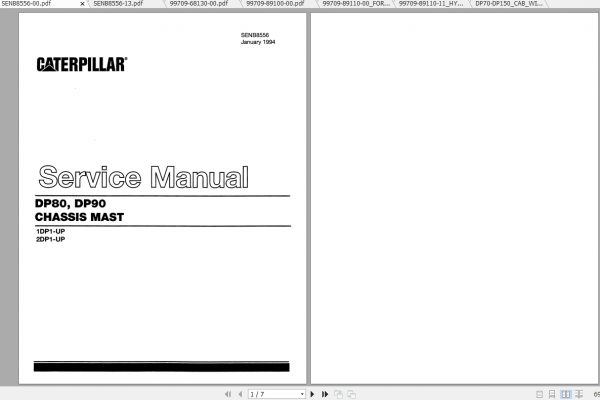 Caterpillar Lift Truck DP90 Service Manuals 1