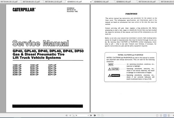 Caterpillar Lift Truck DPL40 Service Manuals 1