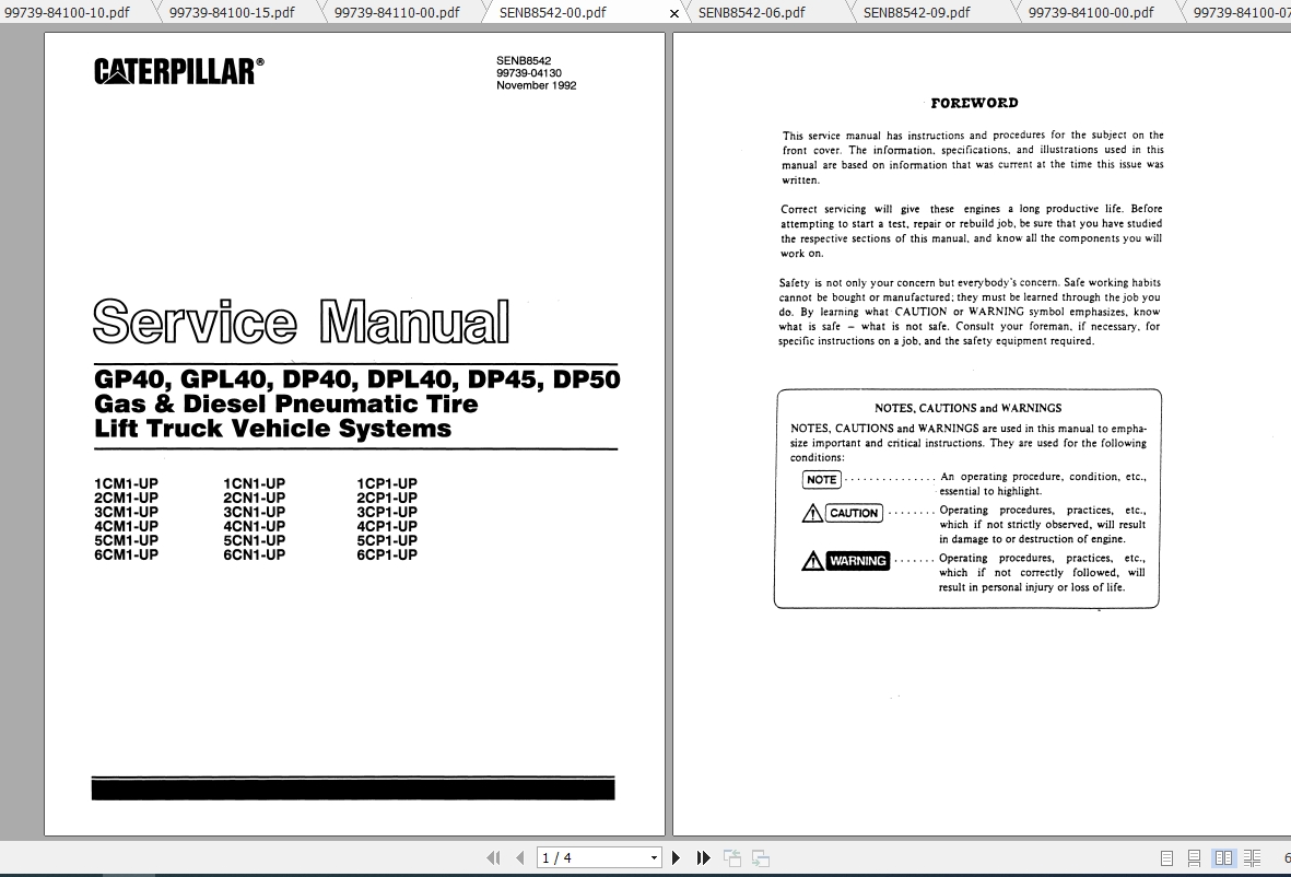 Caterpillar Lift Truck DPL40 Service Manuals 1