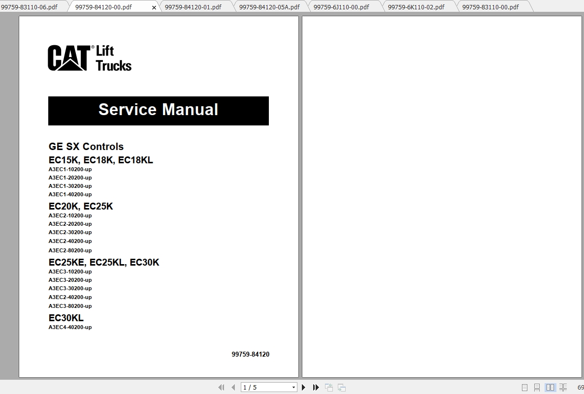 Caterpillar Lift Truck EC15K Service Manuals 1