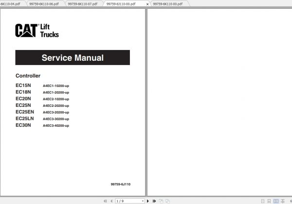 Caterpillar Lift Truck EC15N Service Manuals 1