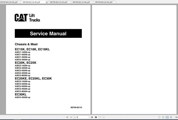 Caterpillar Lift Truck EC18K Service Manuals 1