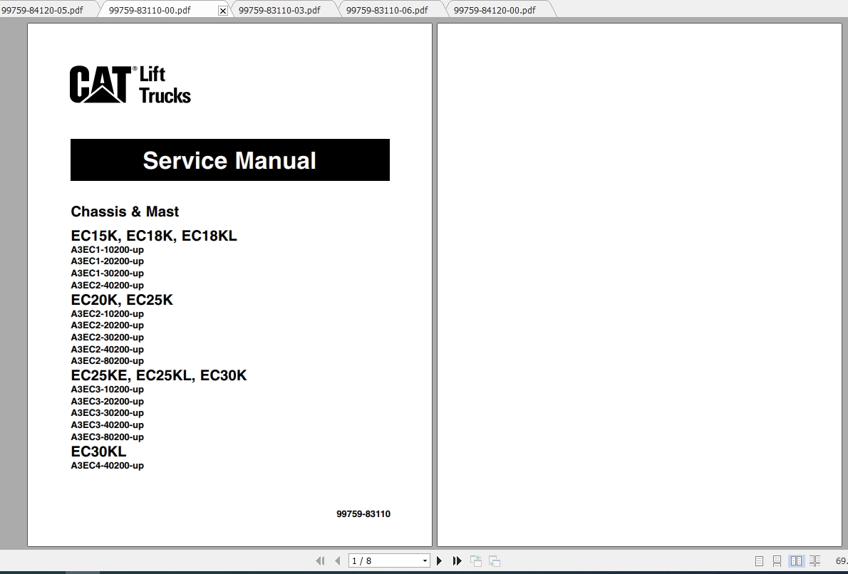Caterpillar Lift Truck EC18K Service Manuals 1