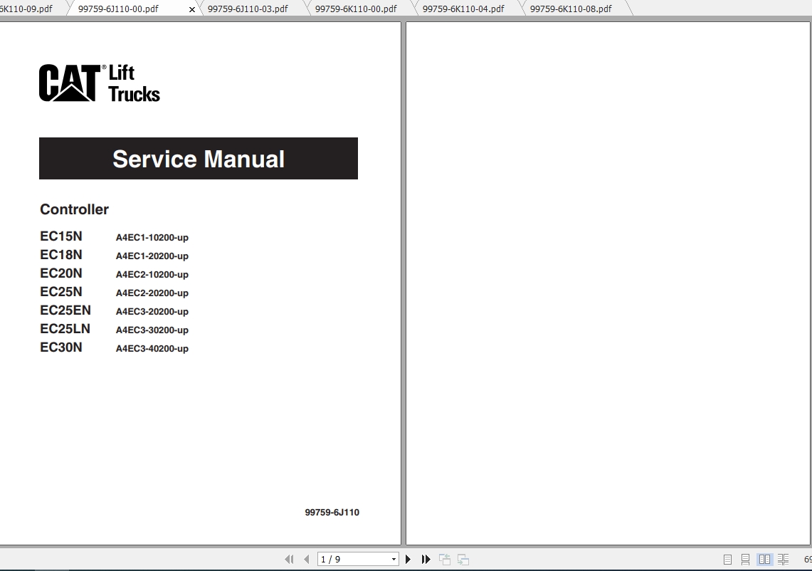 Caterpillar Lift Truck EC18N Service Manuals 1