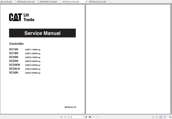 Caterpillar Lift Truck EC20N Service Manuals 1