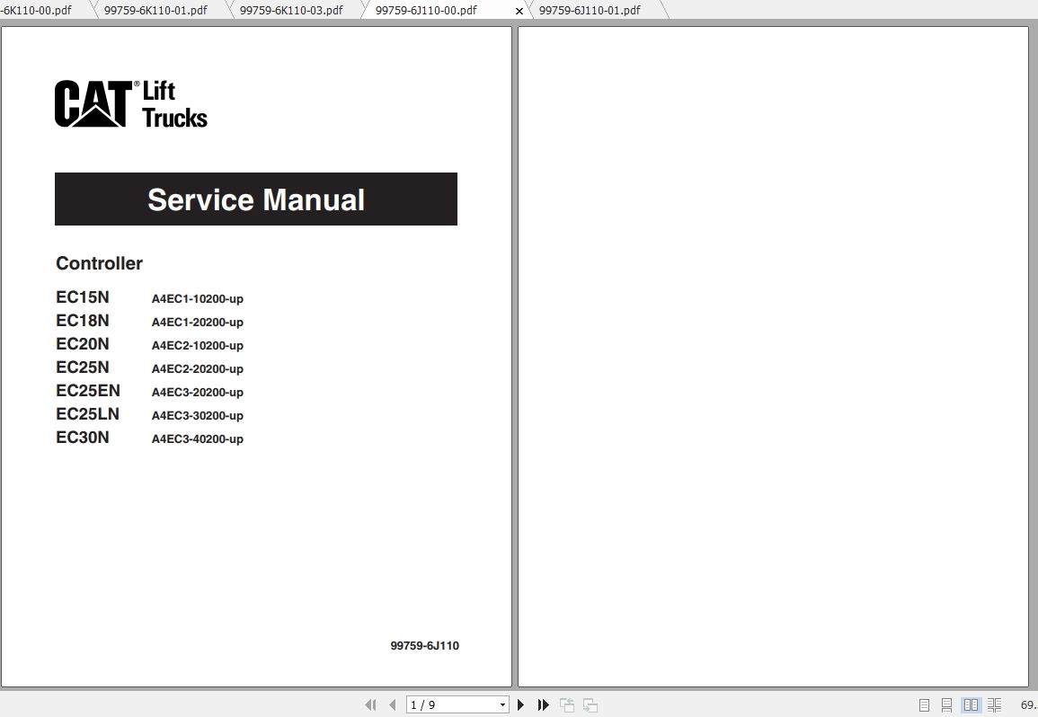 Caterpillar Lift Truck EC20N Service Manuals 1