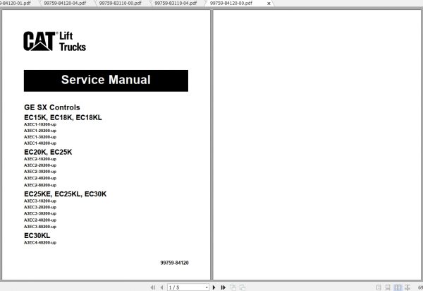 Caterpillar Lift Truck EC25KE Service Manuals 1