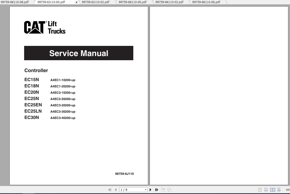 Caterpillar Lift Truck EC25LN Service Manuals 1
